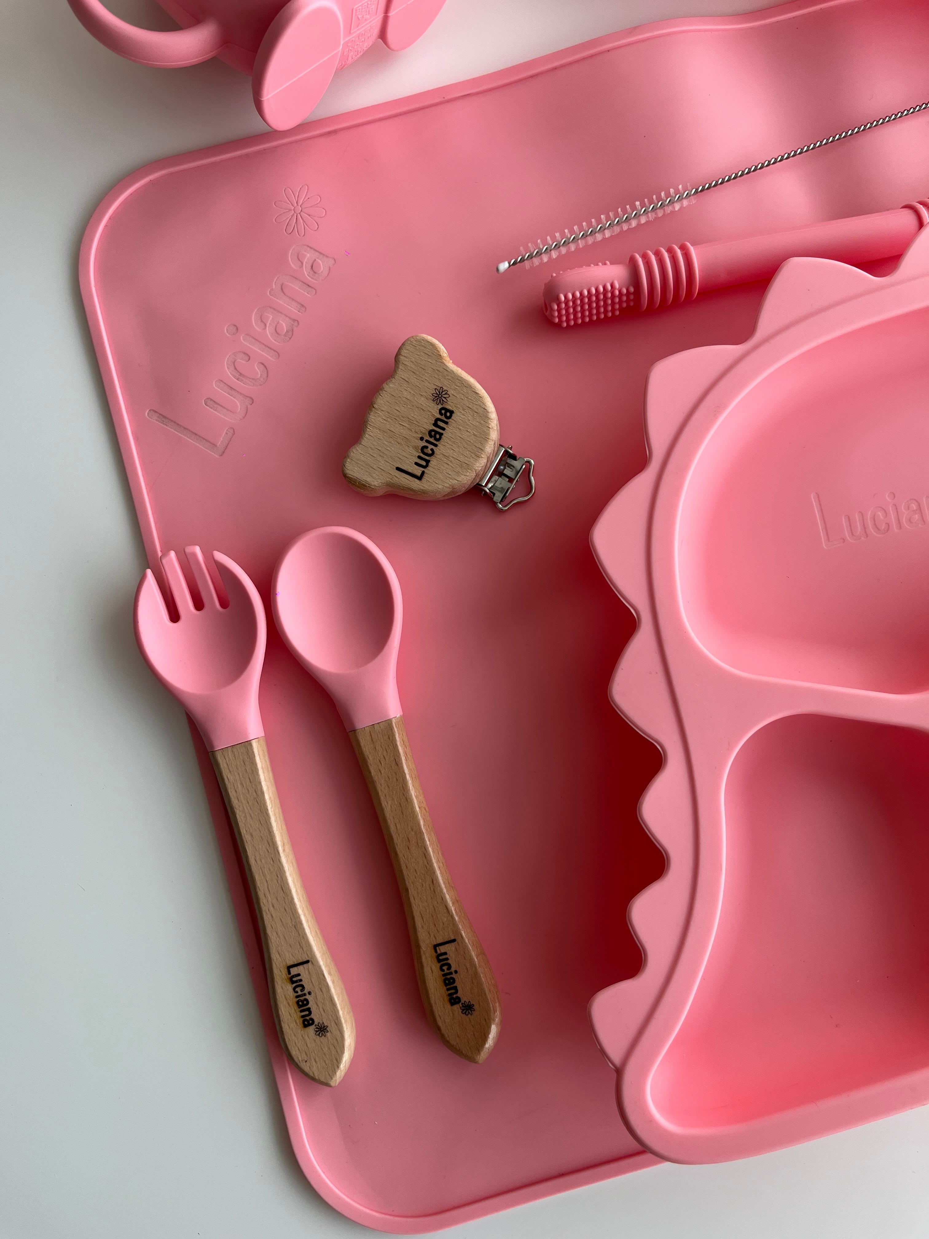 Vajilla para bebé personalizada dinosaurio multiforma