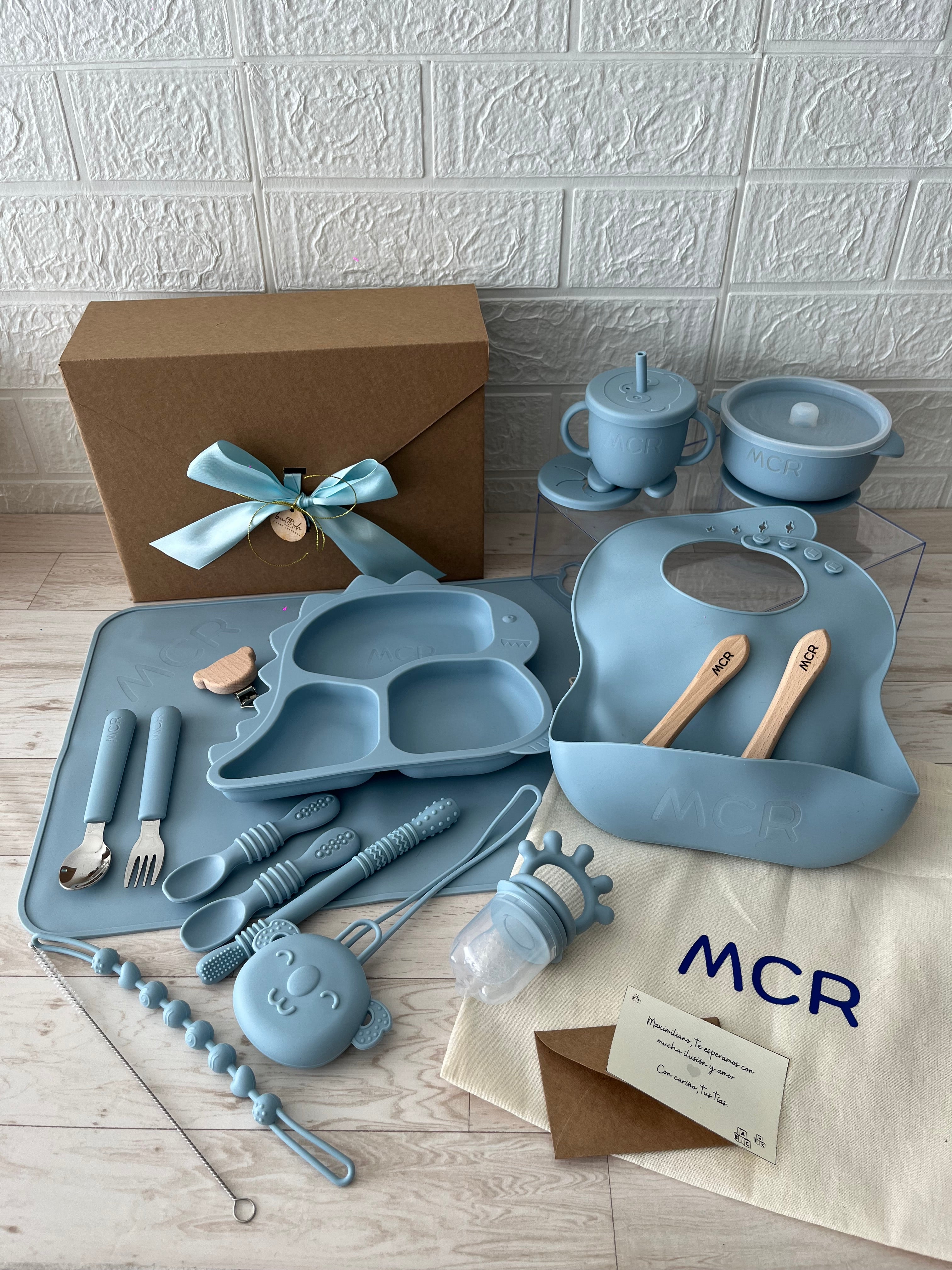 Vajilla para bebé personalizada dinosaurio multiforma